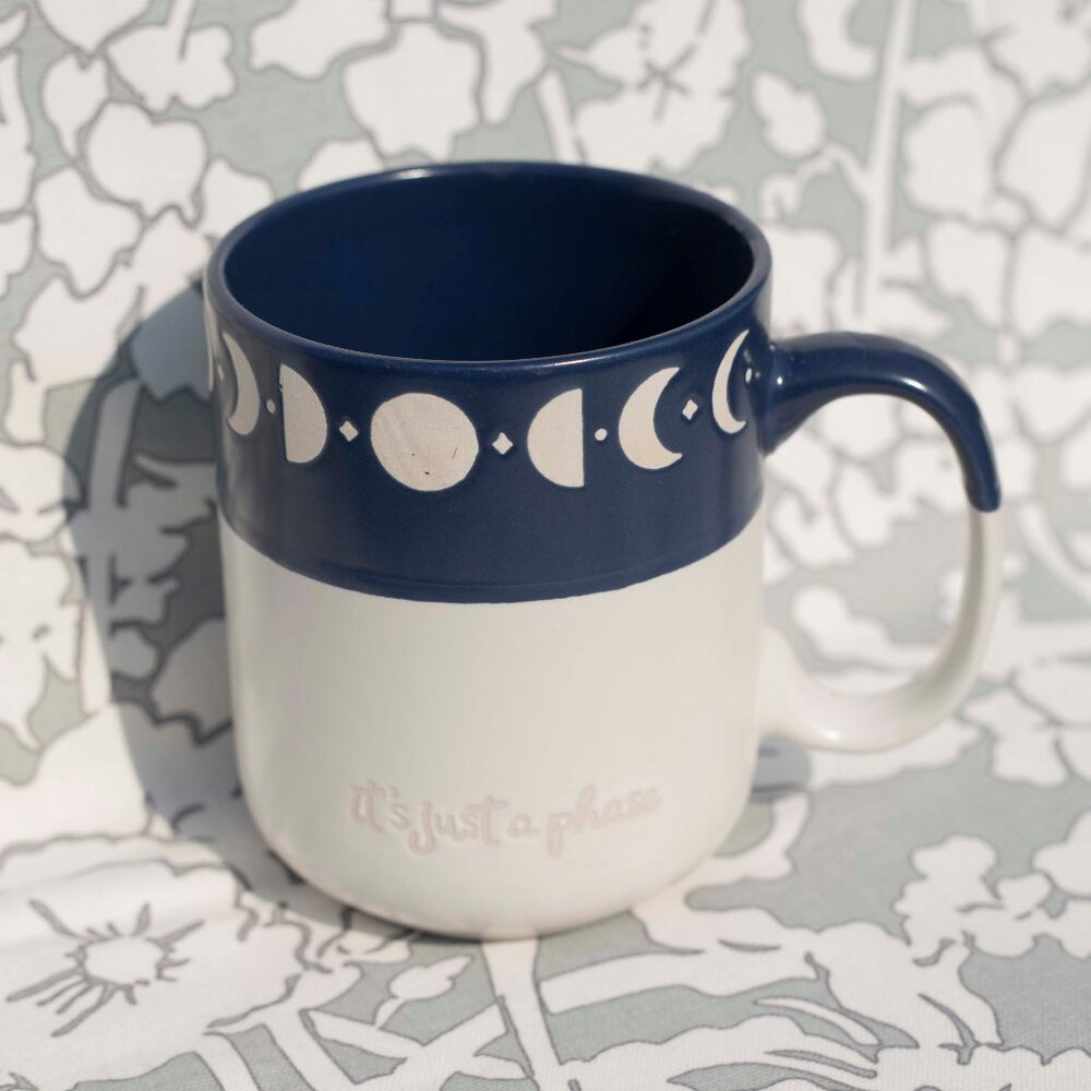 "It's Just A Phase" 14 oz Moon Phase Mug | Lunar Celestial Minimalist Astrology - Picture 4 of 4
